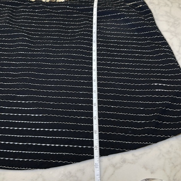 Free People Aztec Louie Beaded Tank Split Back Metallic Black Size Small Medium - Picture 9 of 9